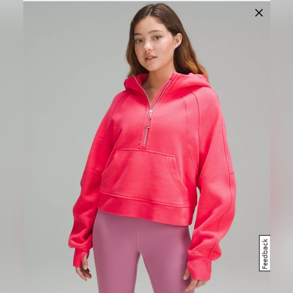 lululemon athletica Tops - Lululemon Scuba Oversized Half-Zip Hoodie Lip Gloss Size XL/XXL